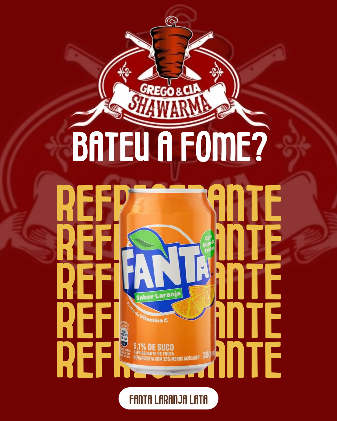 Fanta Laranja Lata 350ml