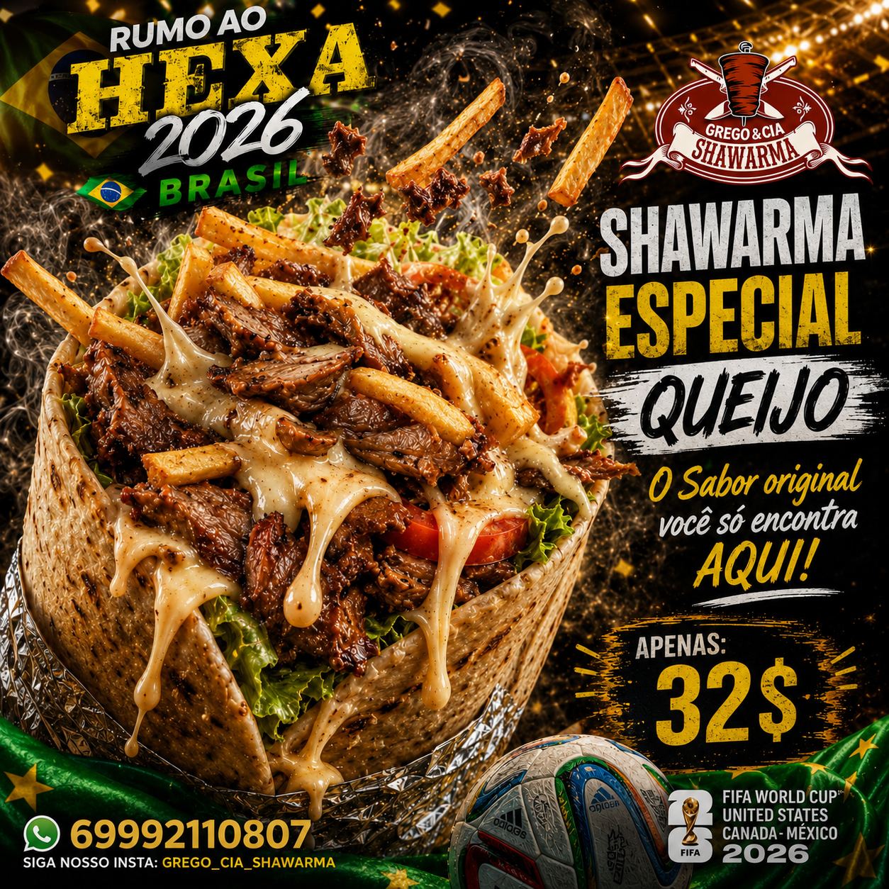 Shawarma Carne c/ Queijo